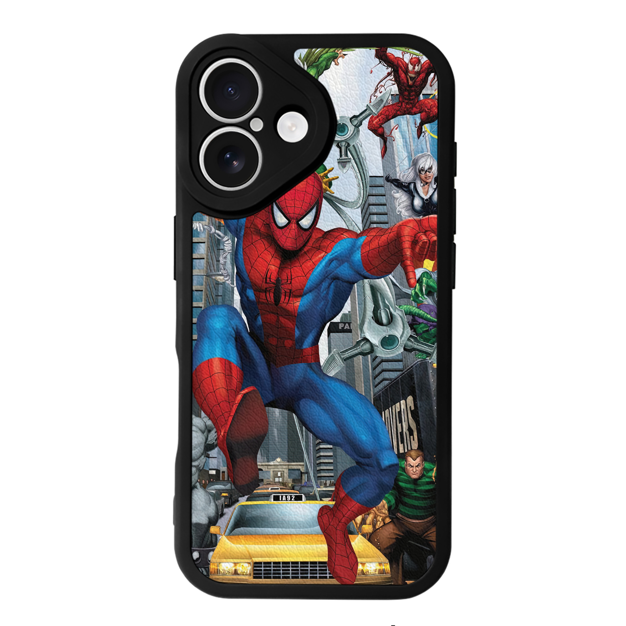 Spider Man スパイダーマン 【iPhone 16シリーズ対応】シリコンスマホケース（レザー調） 材質：シリコン